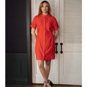 Darling Society Coffee Dress Orange Button Down Size XL